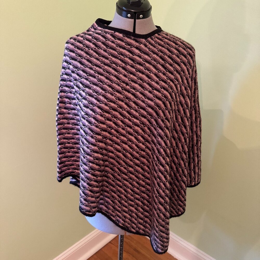 $500 Missoni Shawl, wrap, scarf wool, mohair blend black, purple pink EXCELLENT~